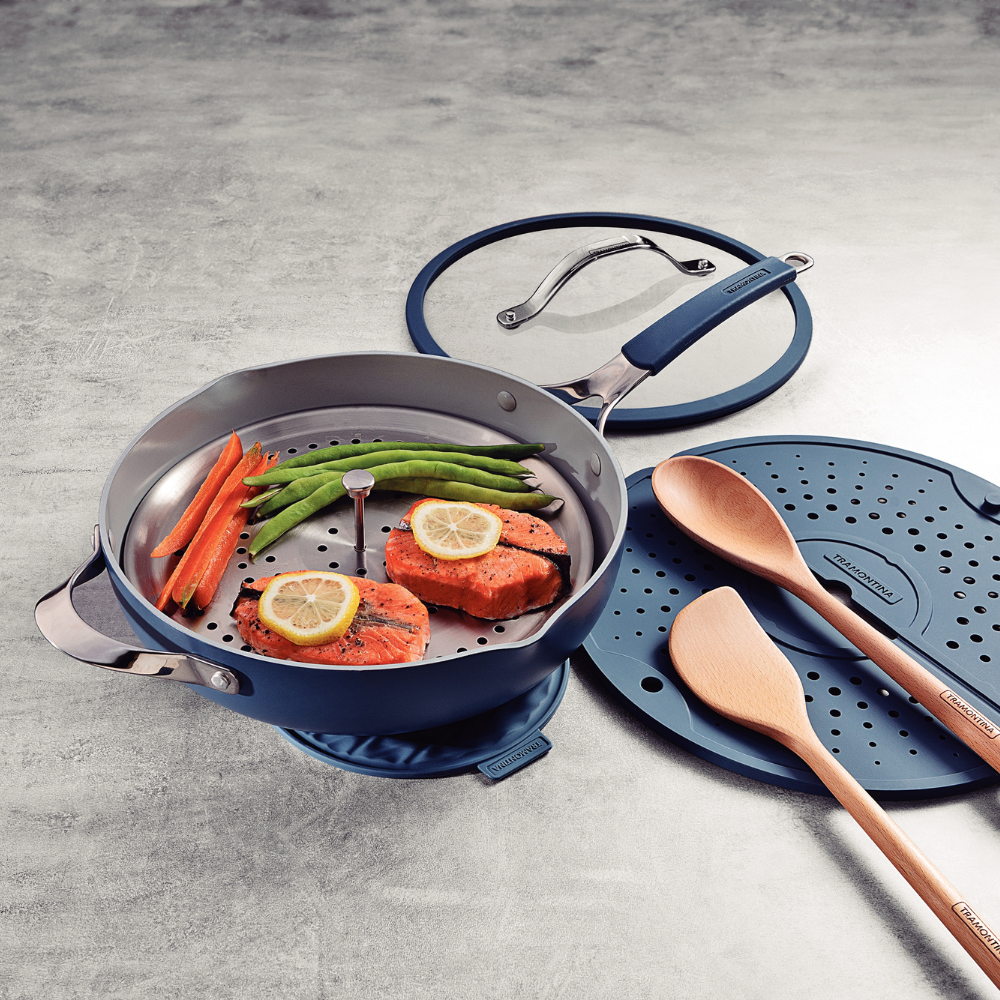 Tramontina All-In-One Plus 30cm 7 Pcs Wok Pan Set, Ceramic/Induction/Aluminium