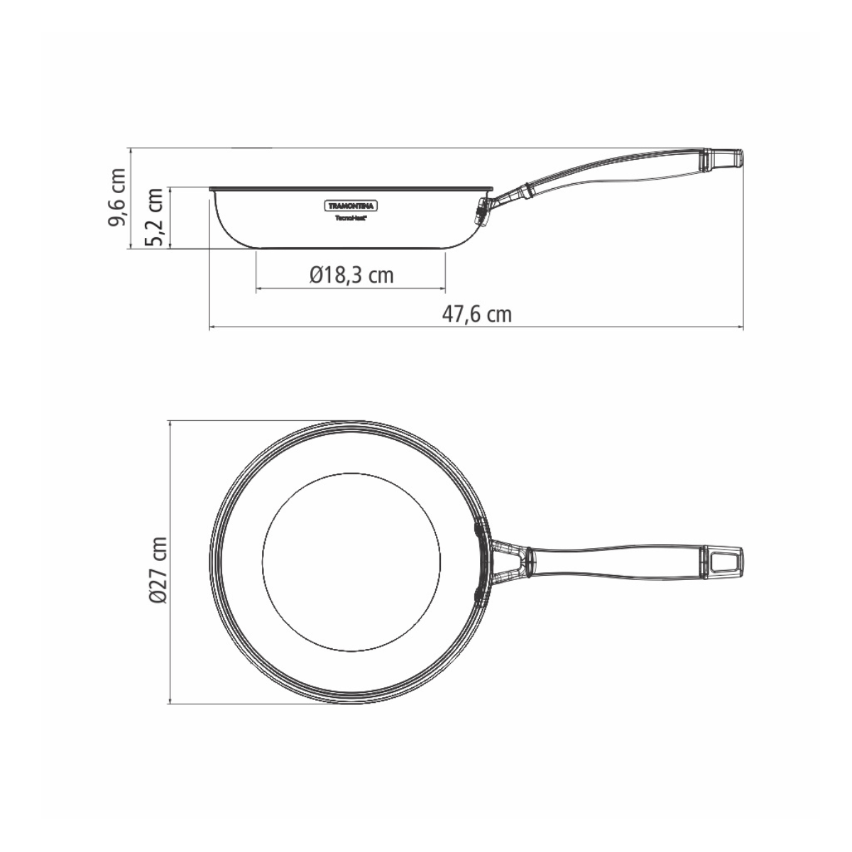 Tramontina Grano Frying Pan, 18/10 Stainless Steel, Induction