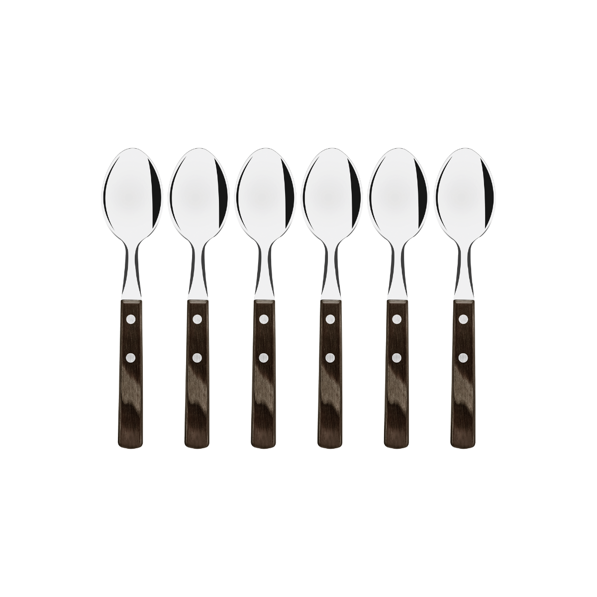 Tramontina Polywood Tea Spoon Set, 6 Pcs, Stainless Steel