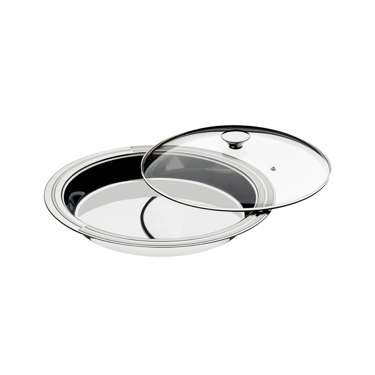 Tramontina Cosmos 30cm Deep Serving Dish with Lid, Stainless Steel