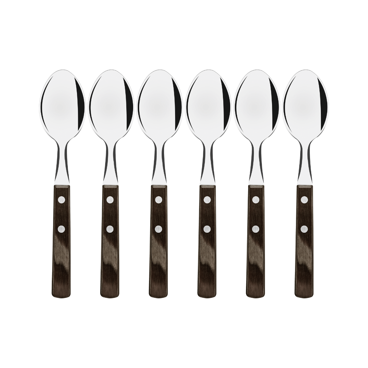 Tramontina Polywood Table Spoon Set, 6 Pcs, Stainless Steel