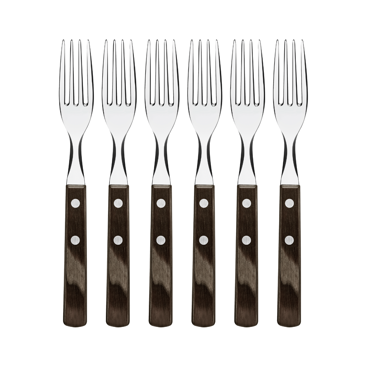 Tramontina Polywood Table Fork Set, 6 Pcs, Stainless Steel
