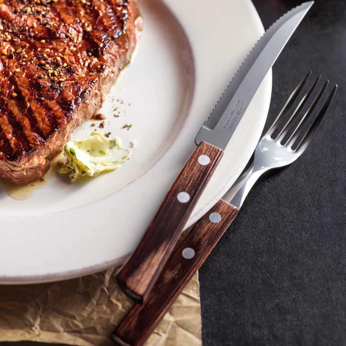 Tramontina Polywood 5" Steak Knife Stainless Steel/Wood