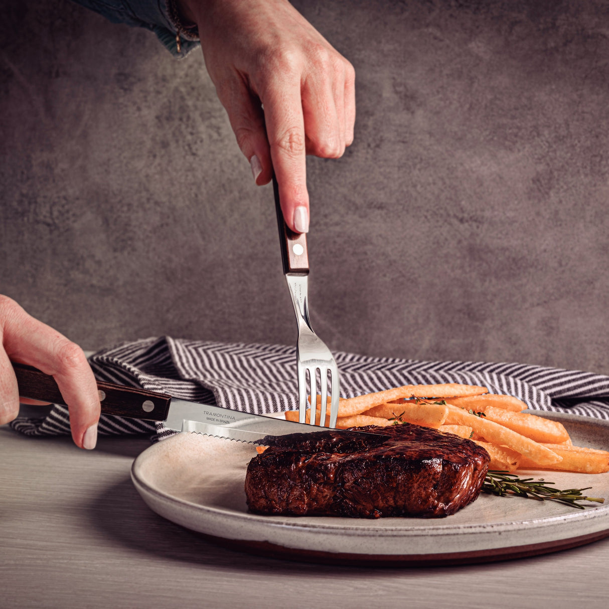 Tramontina Polywood 5" Steak Knife Stainless Steel/Wood