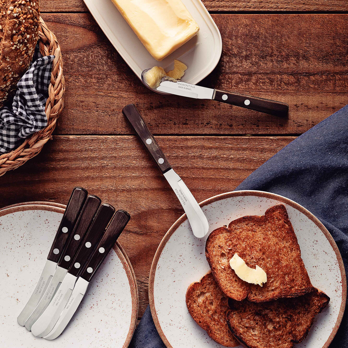 Tramontina Polywood 3" Butter Spreader/Knife, Stainless Steel