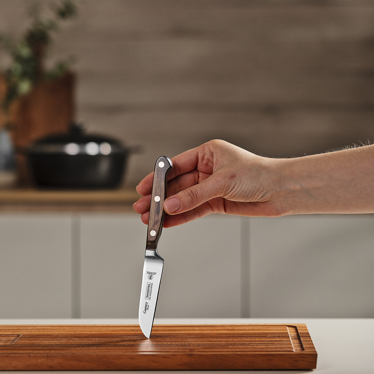 Tramontina Century Wood 3" Vegetable Knife, Stainless Steel