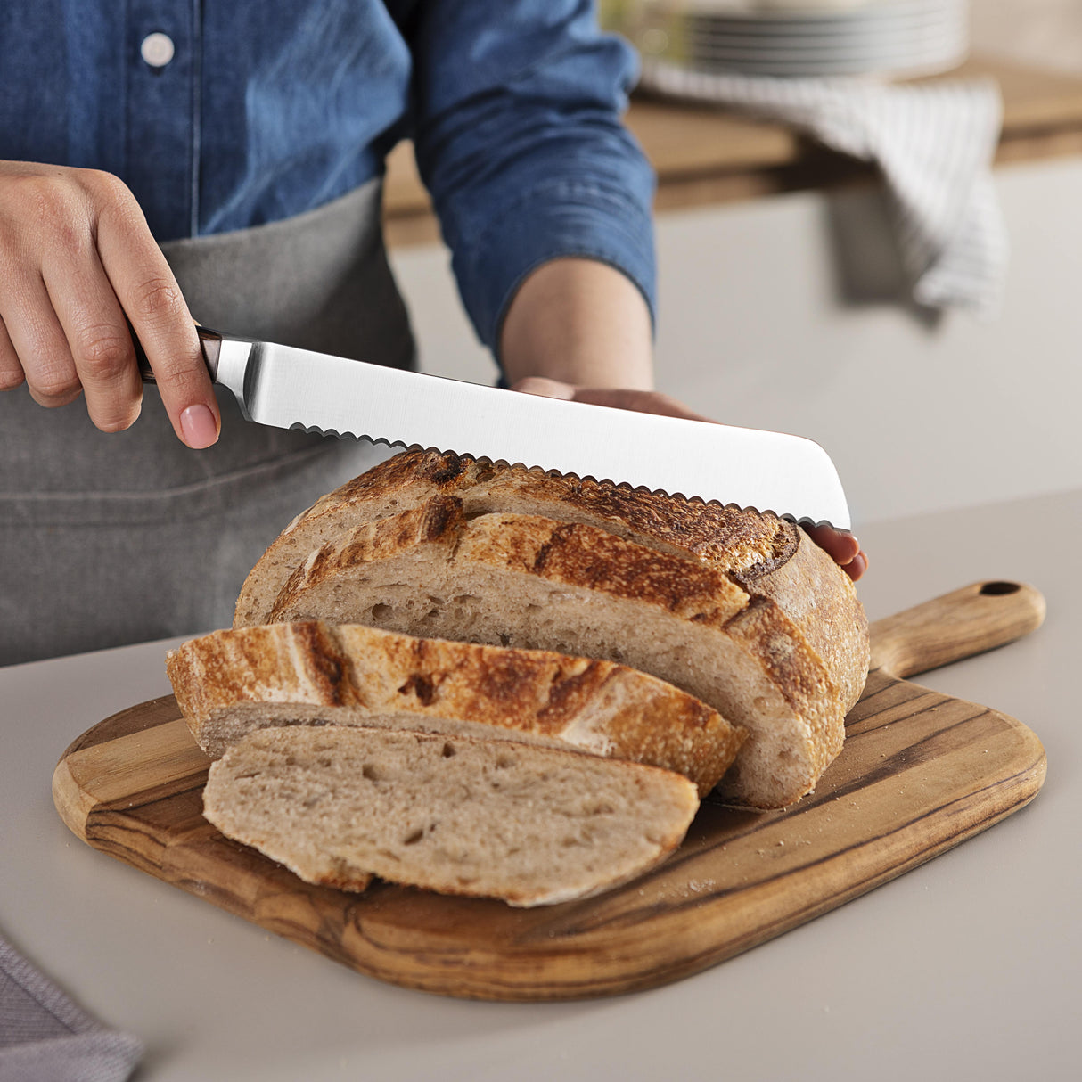Tramontina Century Wood 8" Bread Knife, Stainless Steel