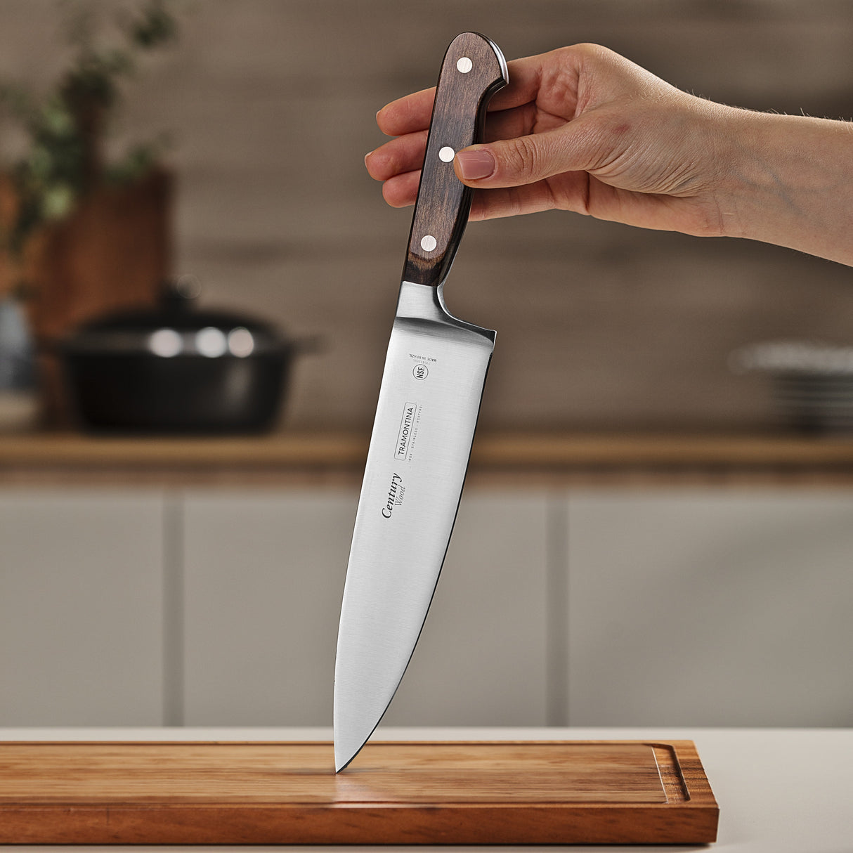Tramontina Century Wood 8" Chef Knife, Stainless Steel