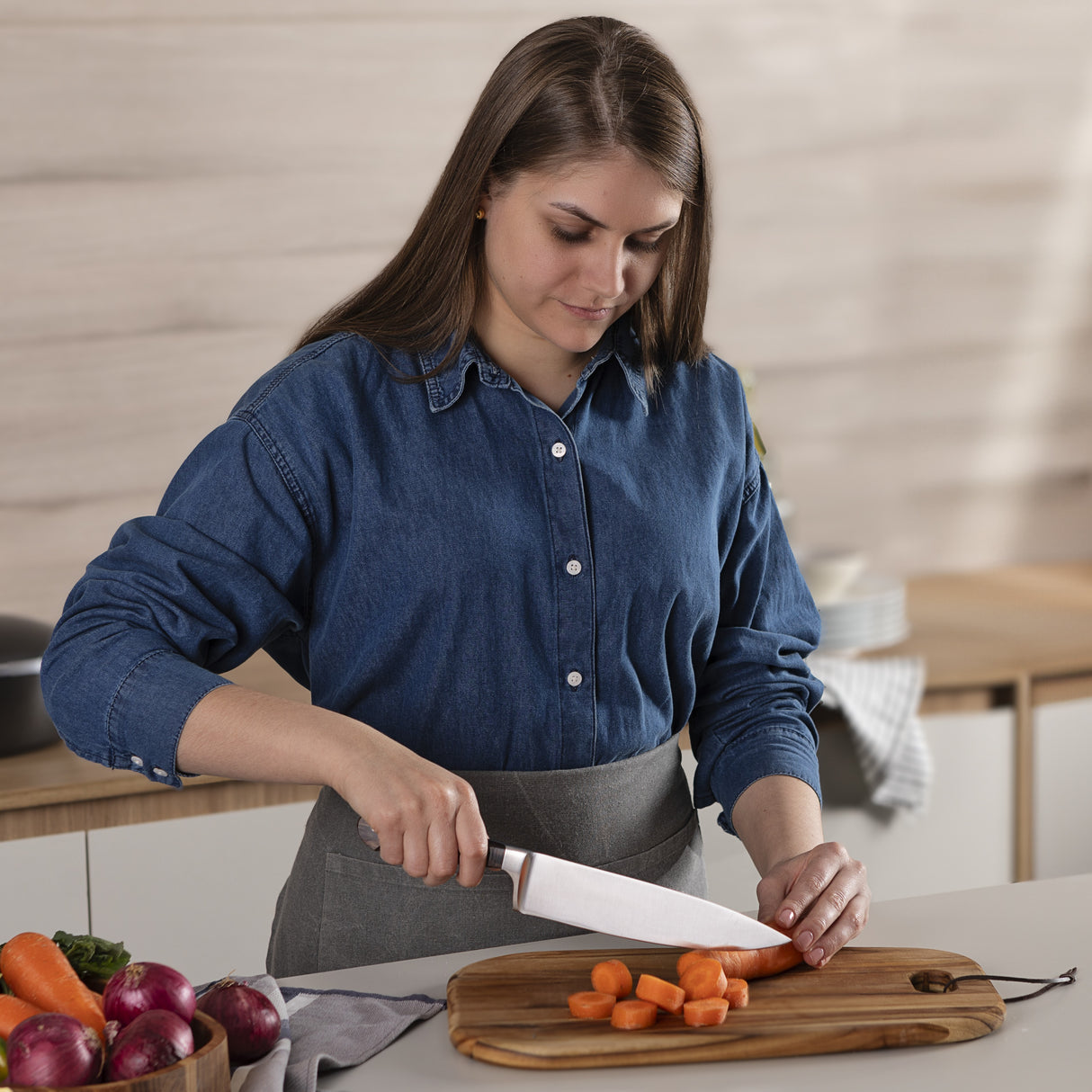 Tramontina Century Wood 8" Chef Knife, Stainless Steel