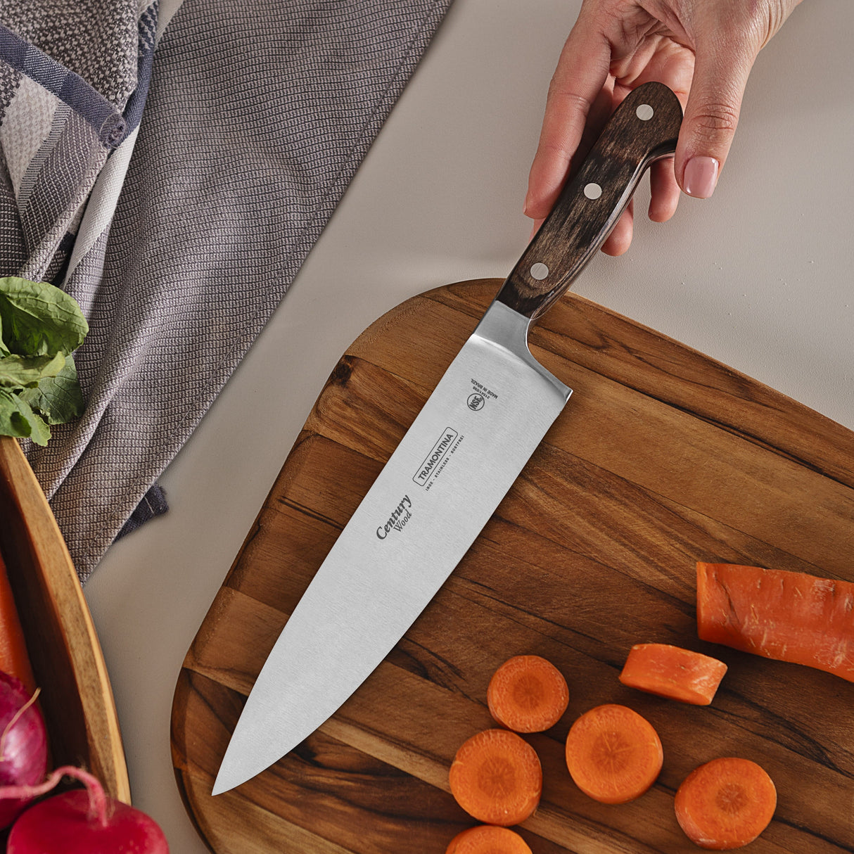 Tramontina Century Wood 8" Chef Knife, Stainless Steel