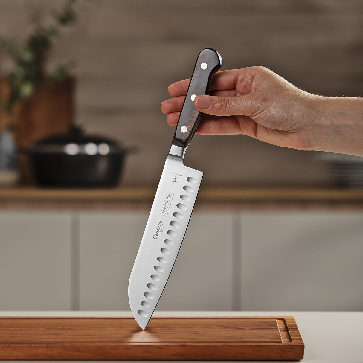 Tramontina Century Wood 7" Cook's Knife, Stainless Steel
