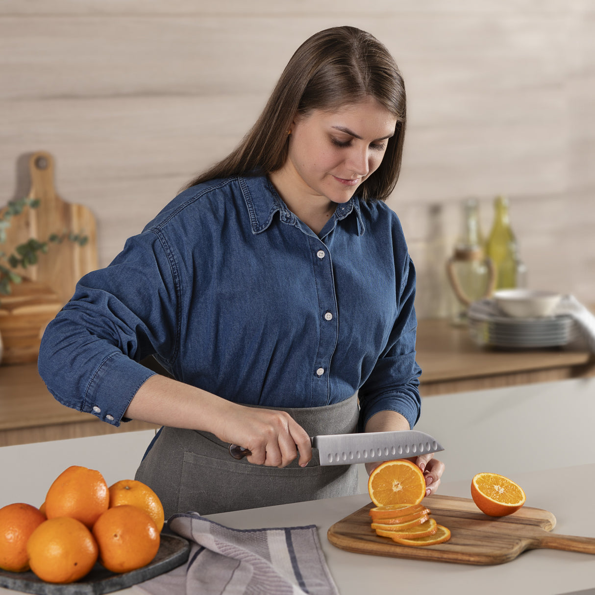 Tramontina Century Wood 7" Cook's Knife, Stainless Steel