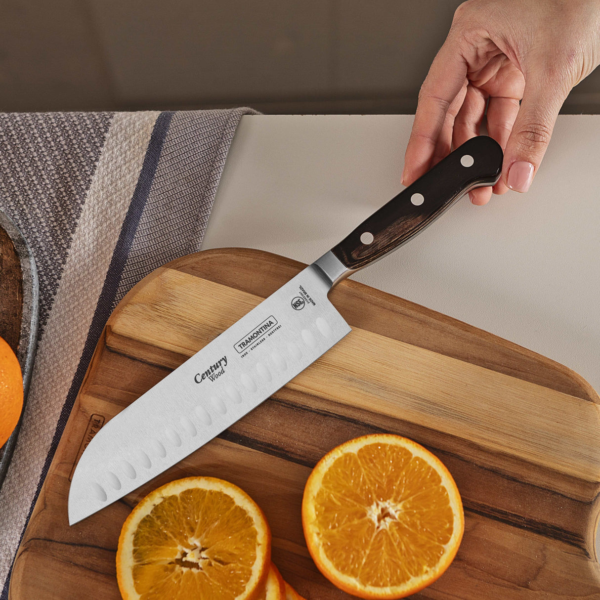 Tramontina Century Wood 7" Cook's Knife, Stainless Steel