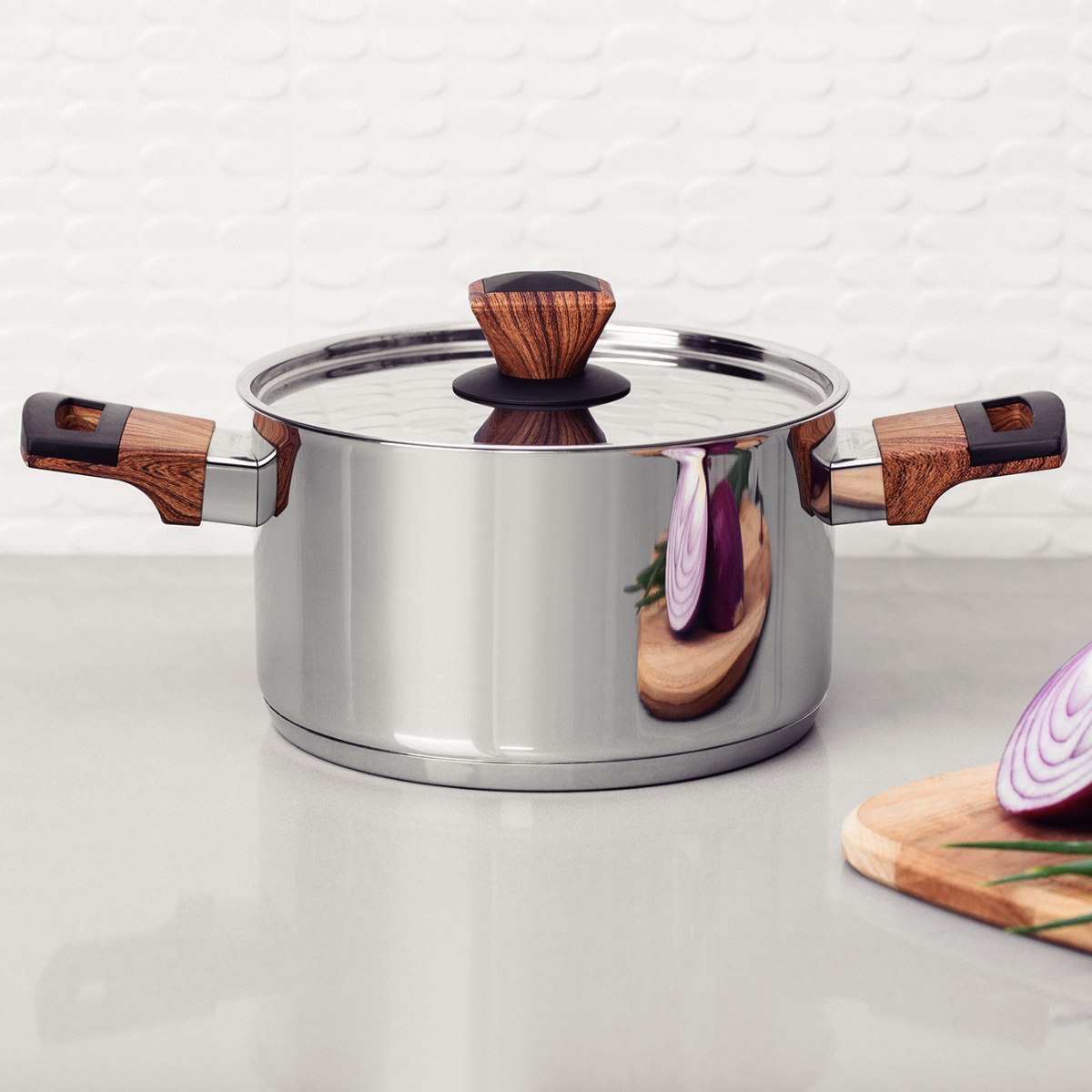 Tramontina Brava 20cm Deep Casserole, 18/10 Stainless Steel, Induction