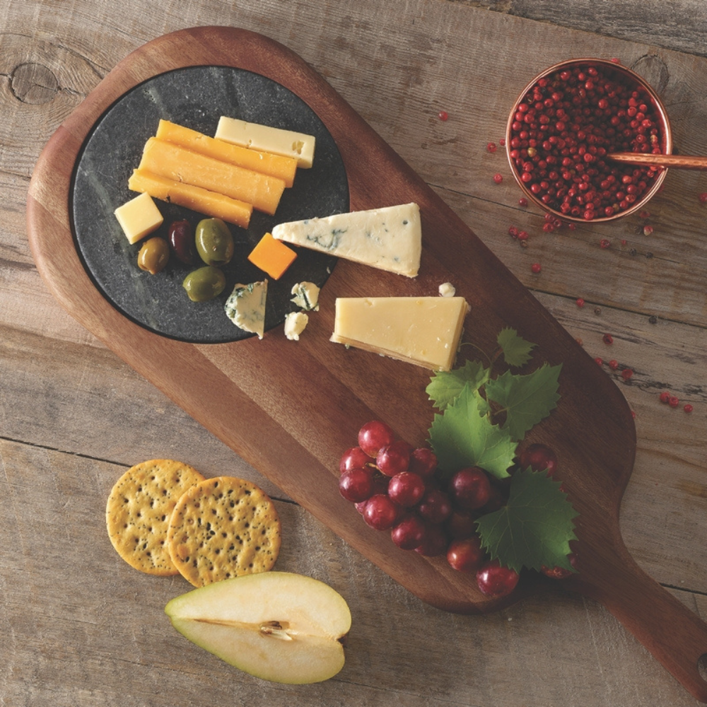 Tramontina Provence 48x19cm African Mahogany Cheese Serving Board with Handle and Stone