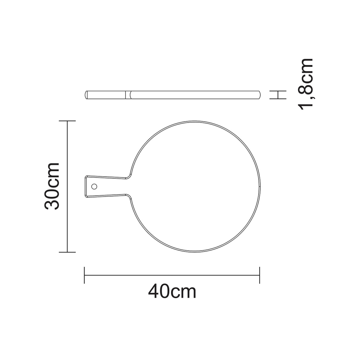 Tramontina Cutting and Serving Board with Handle (L40xW30xH1.8cm)