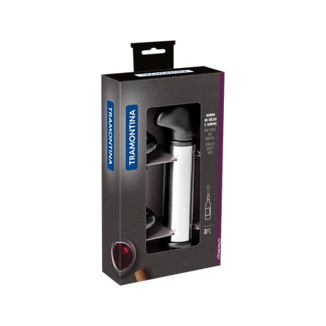 Tramontina Harmoniza 3 Pc Wine Set with Vacuum Pump and Lids
