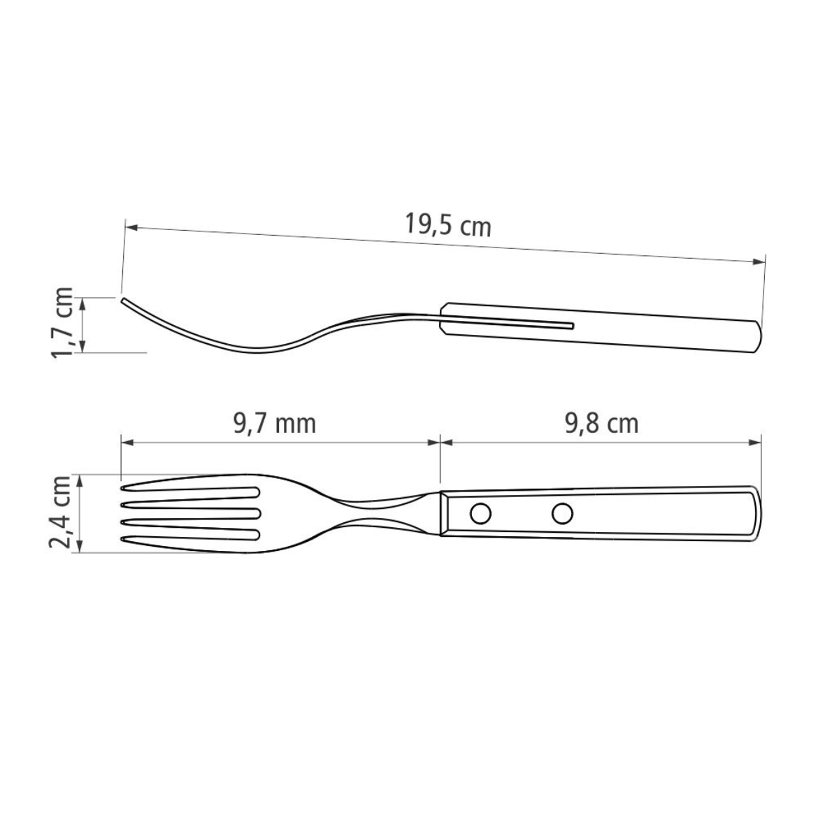 Tramontina Polywood Table Fork, Stainless Steel
