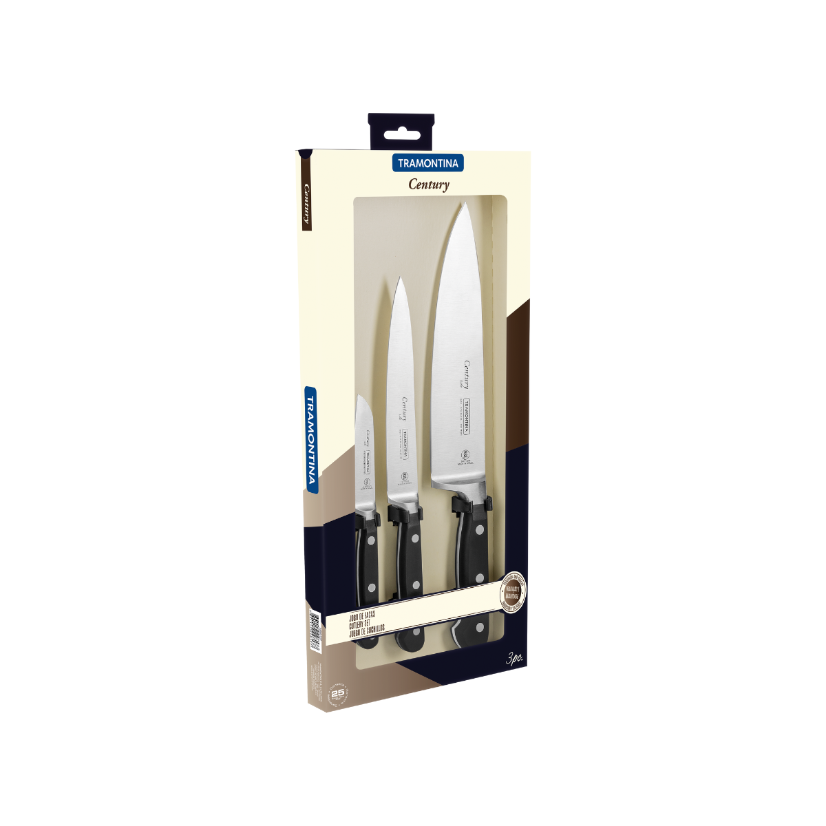 Tramontina Century Knife Set, 3 Pcs, Stainless Steel
