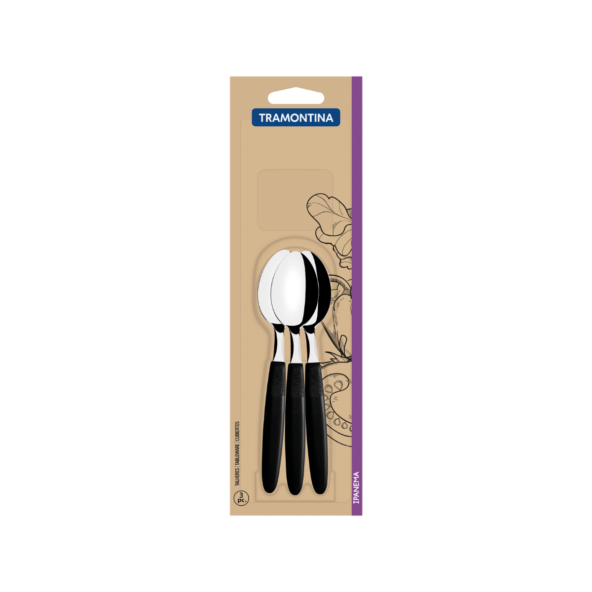 Tramontina Ipanema Tea Spoon, 3 Pcs, Stainless Steel
