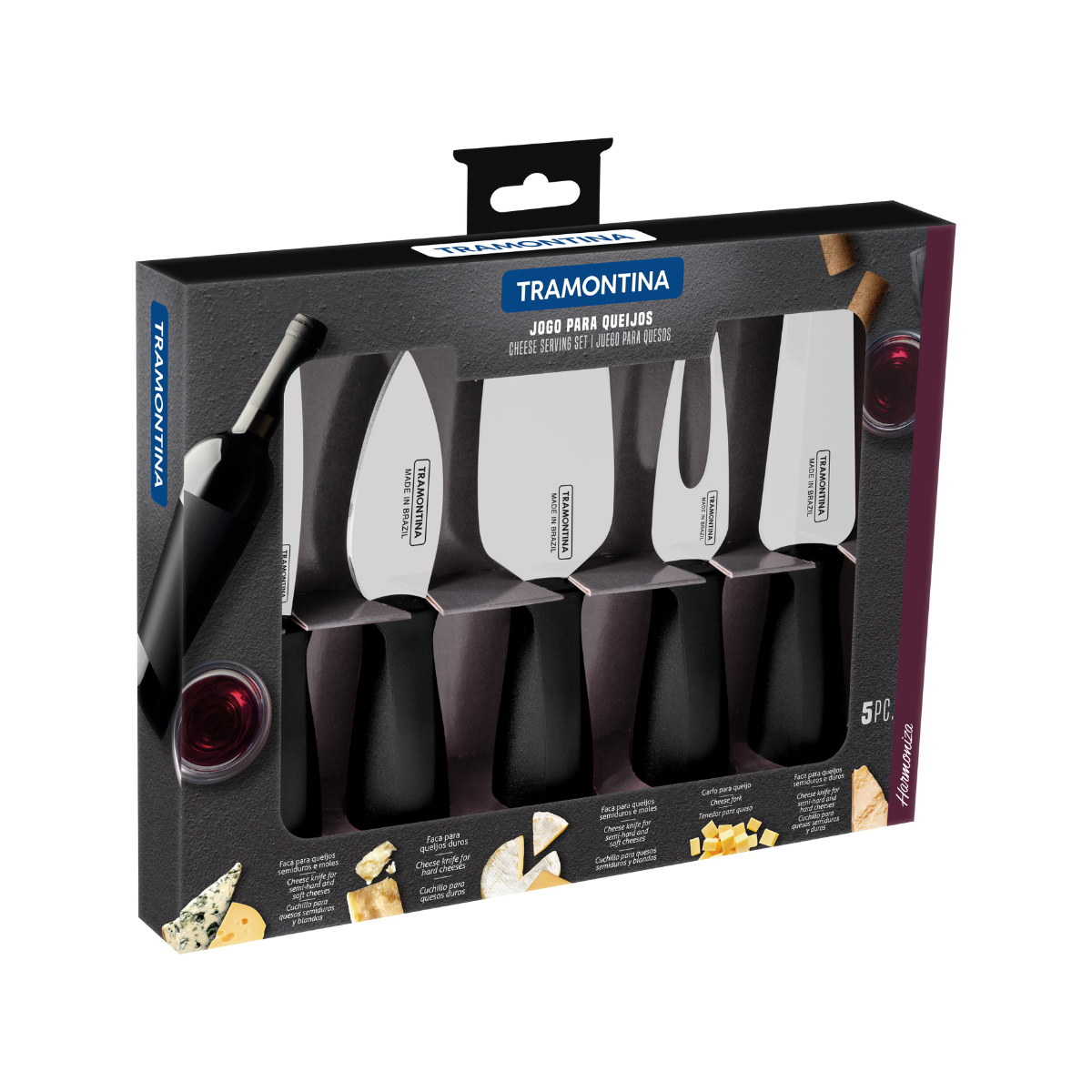 Tramontina Harmoniza Cheese Serving Set, 5 Pcs, Stainless Steel