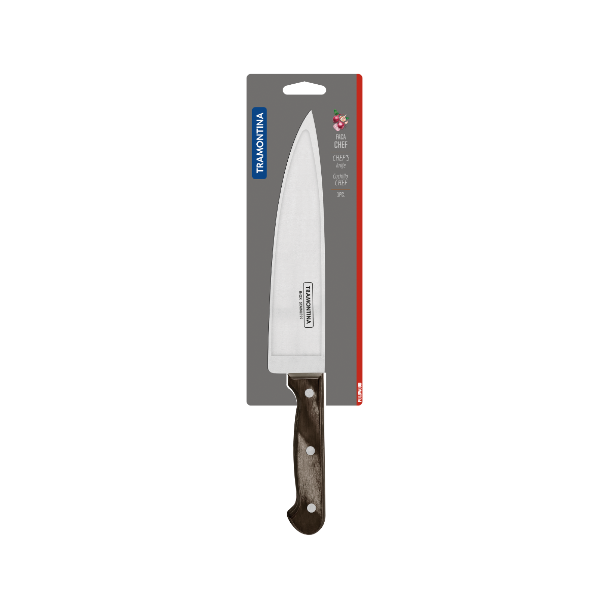 Tramontina Polywood 8" Chef Knife, Stainless Steel