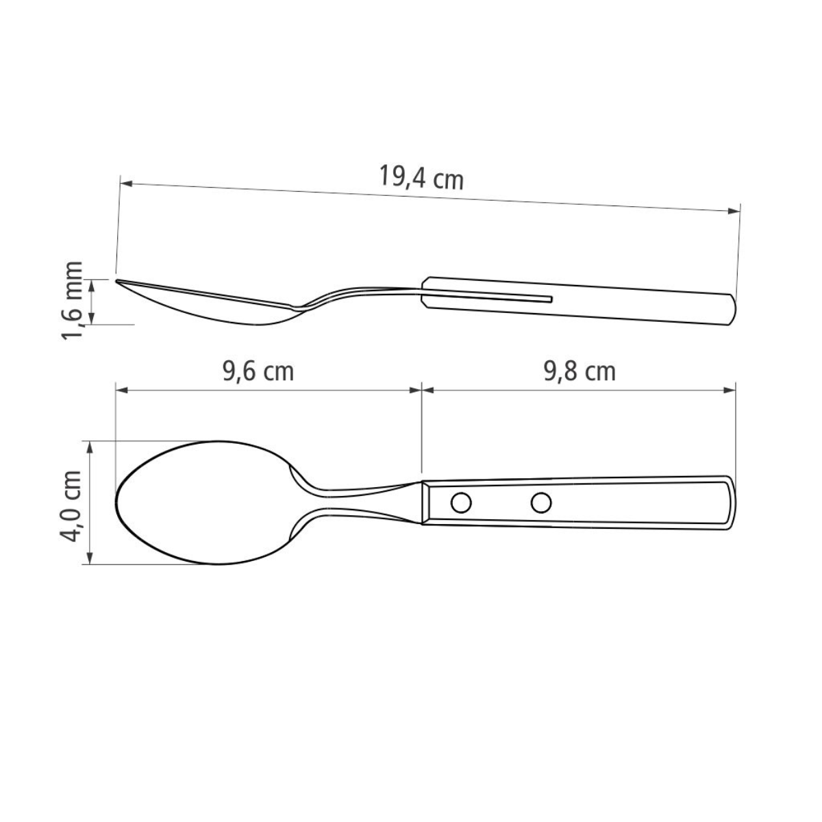 Tramontina Polywood Table Spoon, Stainless Steel