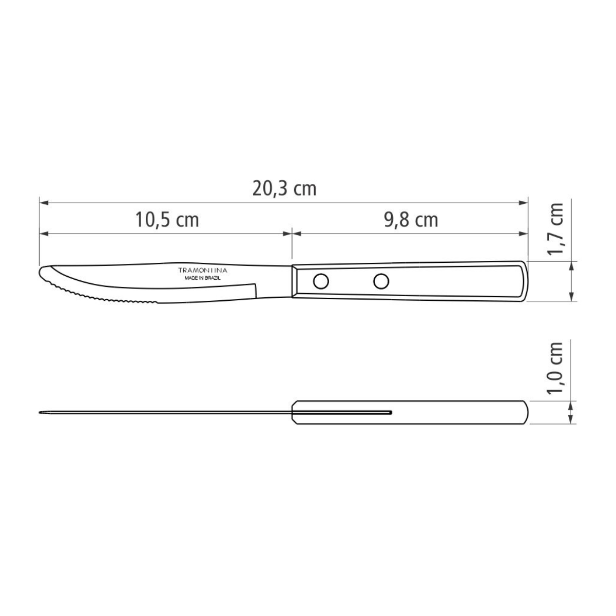 Tramontina Polywood 4" Table Knife, Stainless Steel