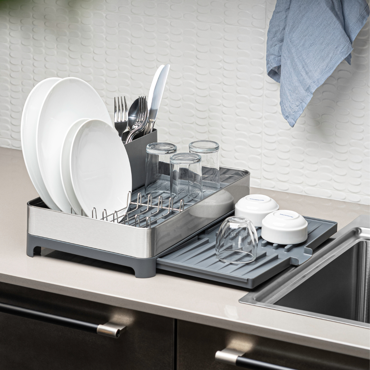 Tramontina Expandable Dish Rack, Stainless Steel/Polypropylene