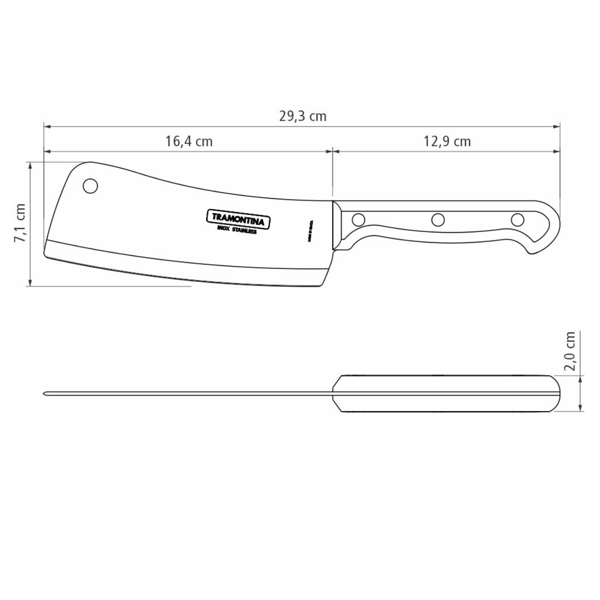 Tramontina Ultracorte 6" Cleaver, Stainless Steel