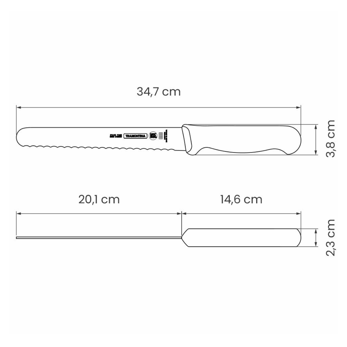 Tramontina Professional Bread Knife, Serrated/Stainless Steel