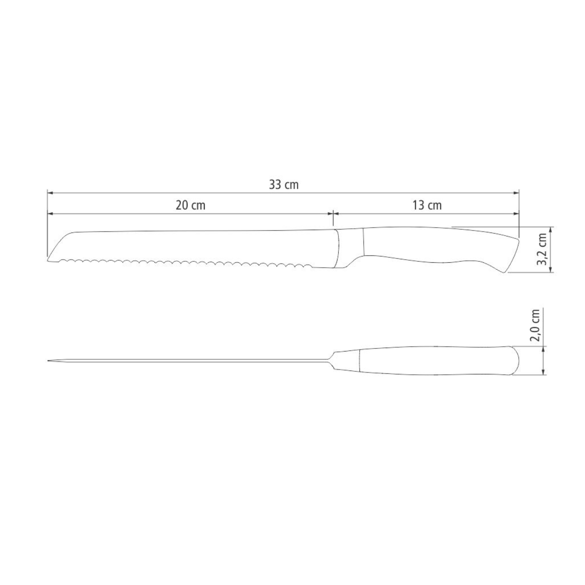 Tramontina Cronos 8" Bread Knife, Stainless Steel