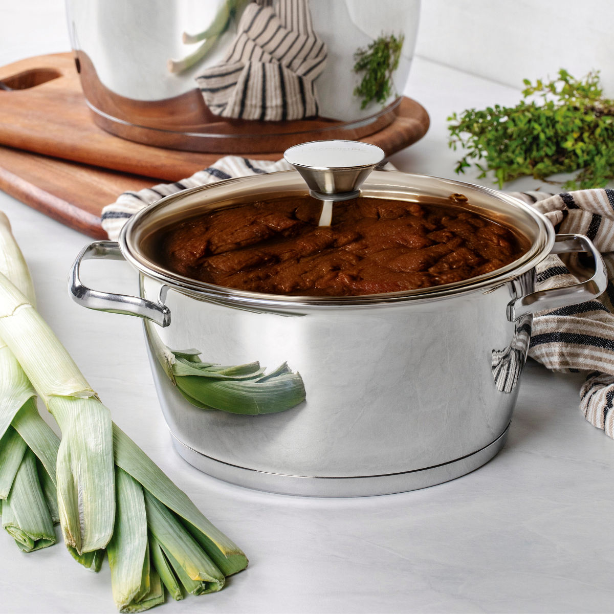 Tramontina Allegra 20cm Casserole with Lid, 18/10 Stainless Steel, Induction