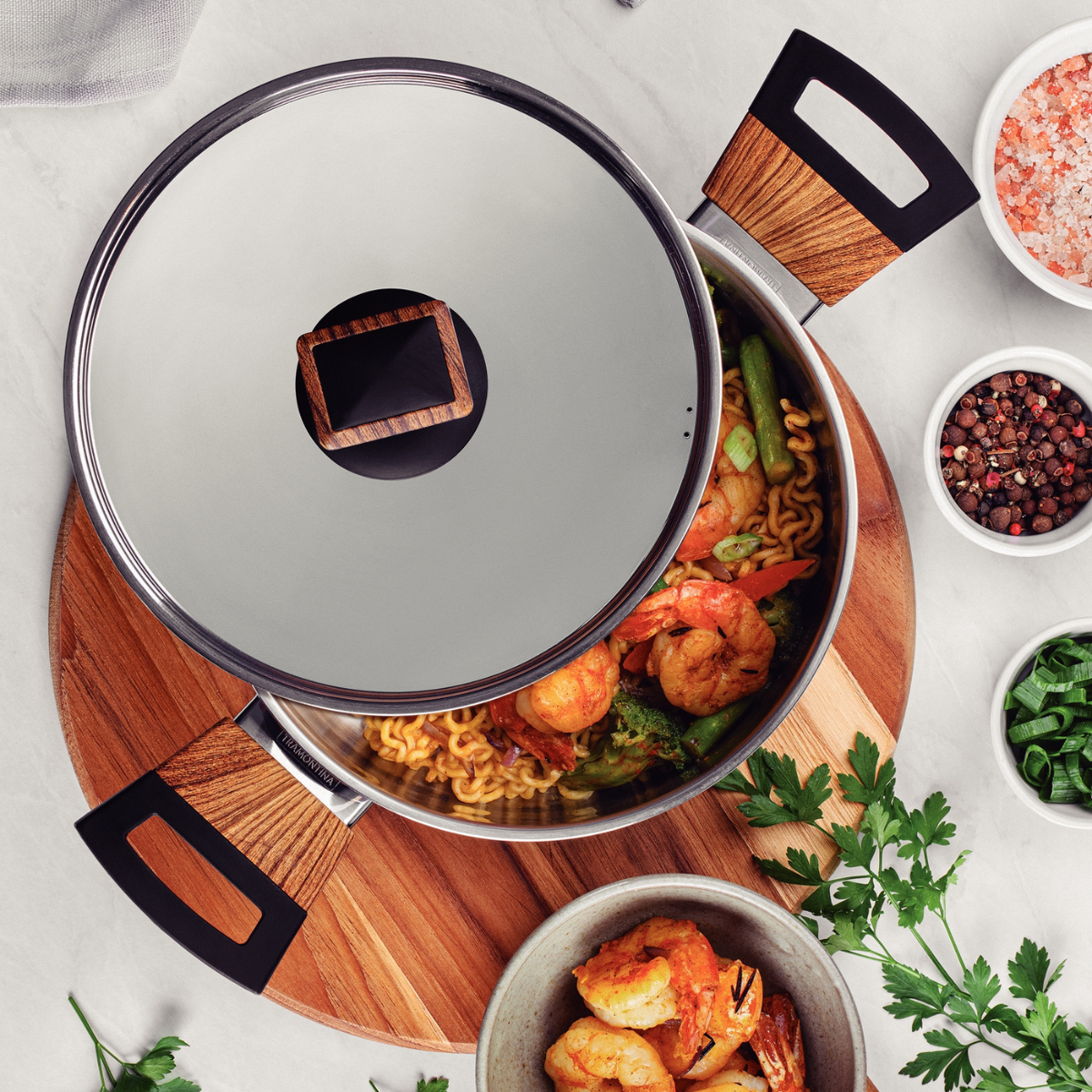 Tramontina Brava 20cm Deep Casserole, 18/10 Stainless Steel, Induction