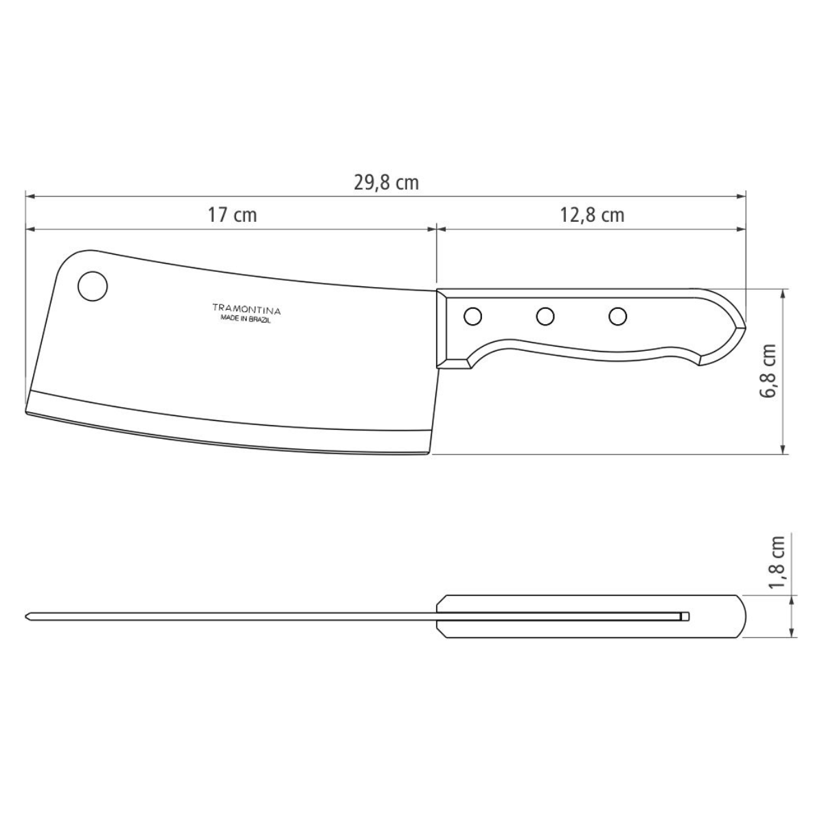 Tramontina Dynamic 7" Cleaver, Stainless Steel
