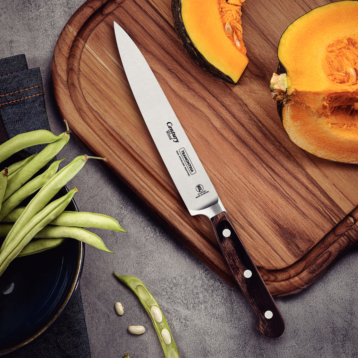 Tramontina Century Wood 6" Utility Knife, Stainless Steel