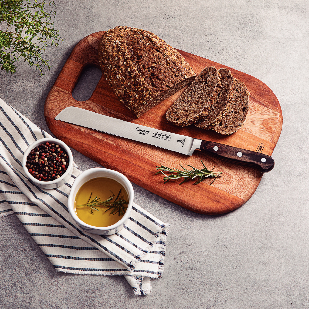 Tramontina Century Wood 8" Bread Knife, Stainless Steel