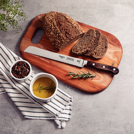 Tramontina Century Wood 8" Bread Knife, Stainless Steel