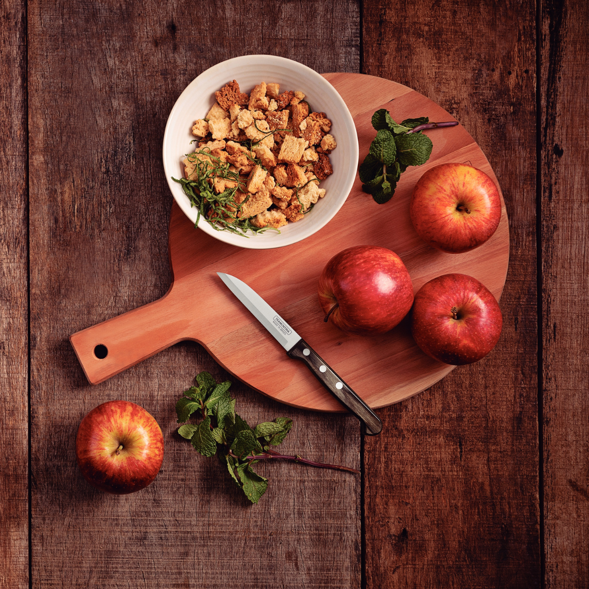 Tramontina Polywood 3" Vegetable and Fruit Knife, Stainless Steel