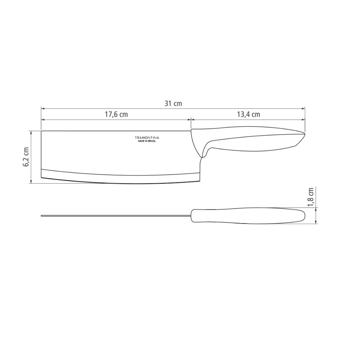 Tramontina Plenus 7" Cleaver, Stainless Steel