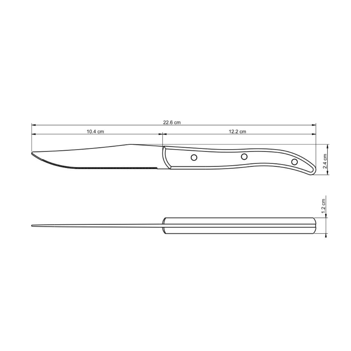 Tramontina Polywood 4" Steak Knife, Stainless Steel