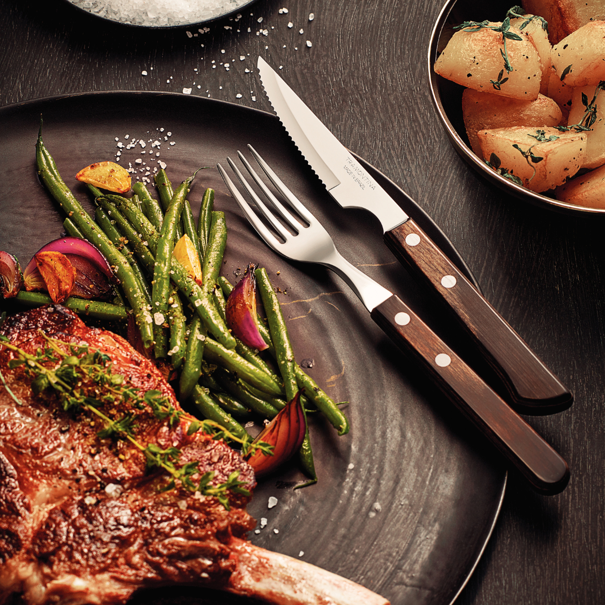 Tramontina Polywood Tableware Set, 12 Pcs, Stainless Steel