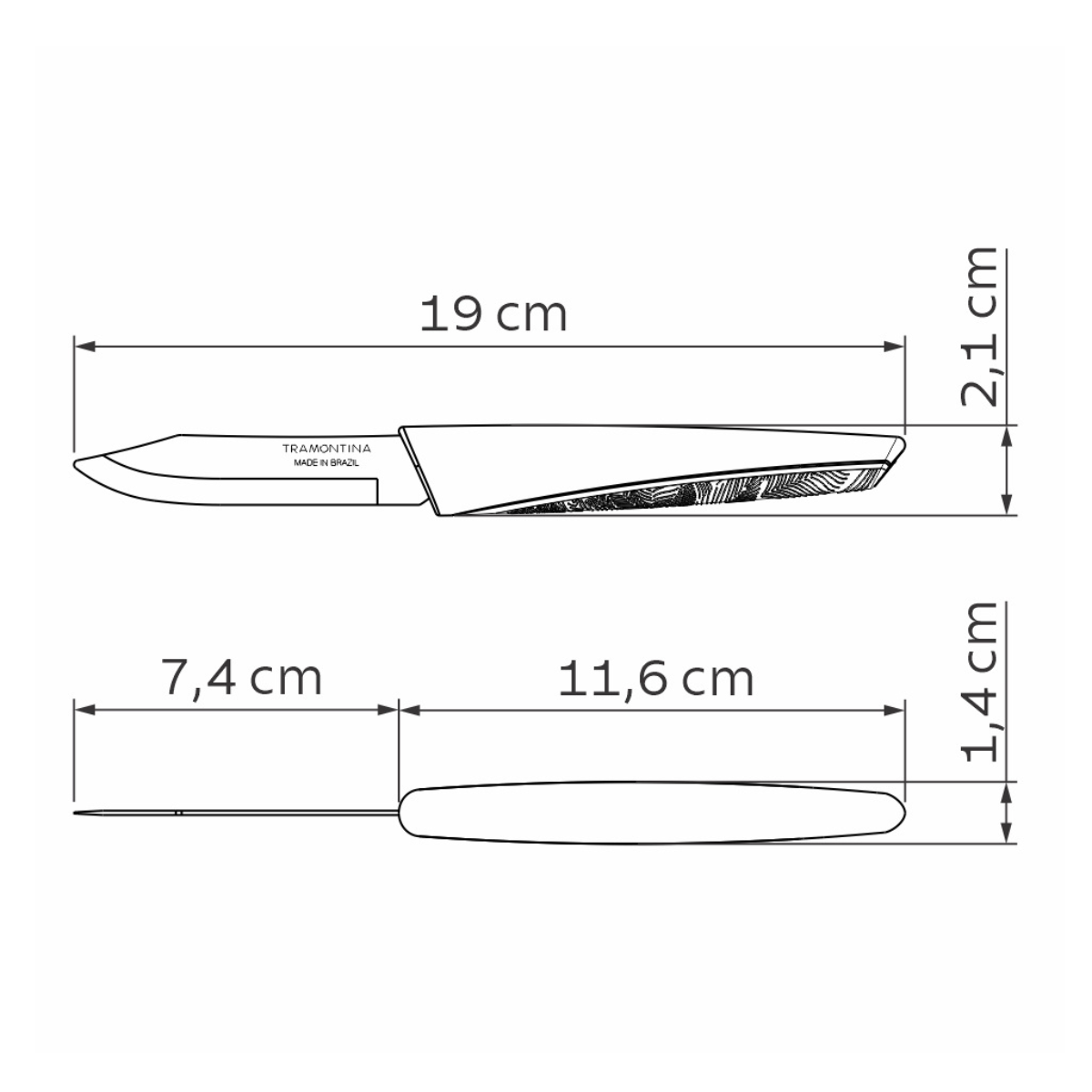 Tramontina LYF 3" Vegetable and Fruit Knife, Stainless Steel