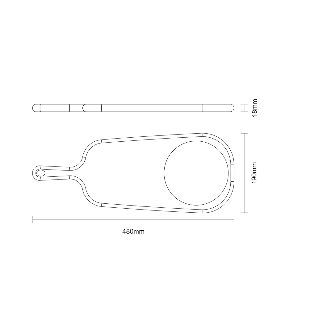 Tramontina Provence 48x19cm African Mahogany Cheese Serving Board with Handle and Stone