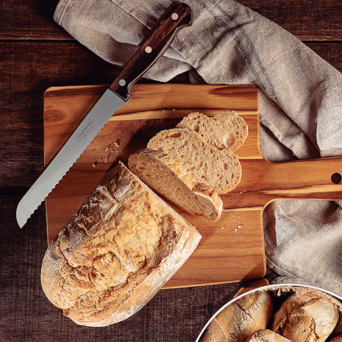 Tramontina Polywood 7" Bread Knife, Stainless Steel