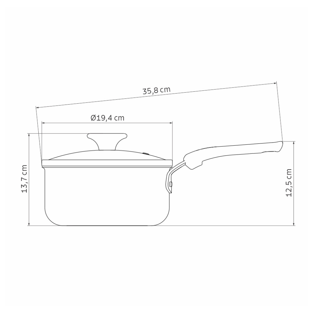 Tramontina Tunis 18cm Sauce Pan, Ceramic, Non-stick, Induction
