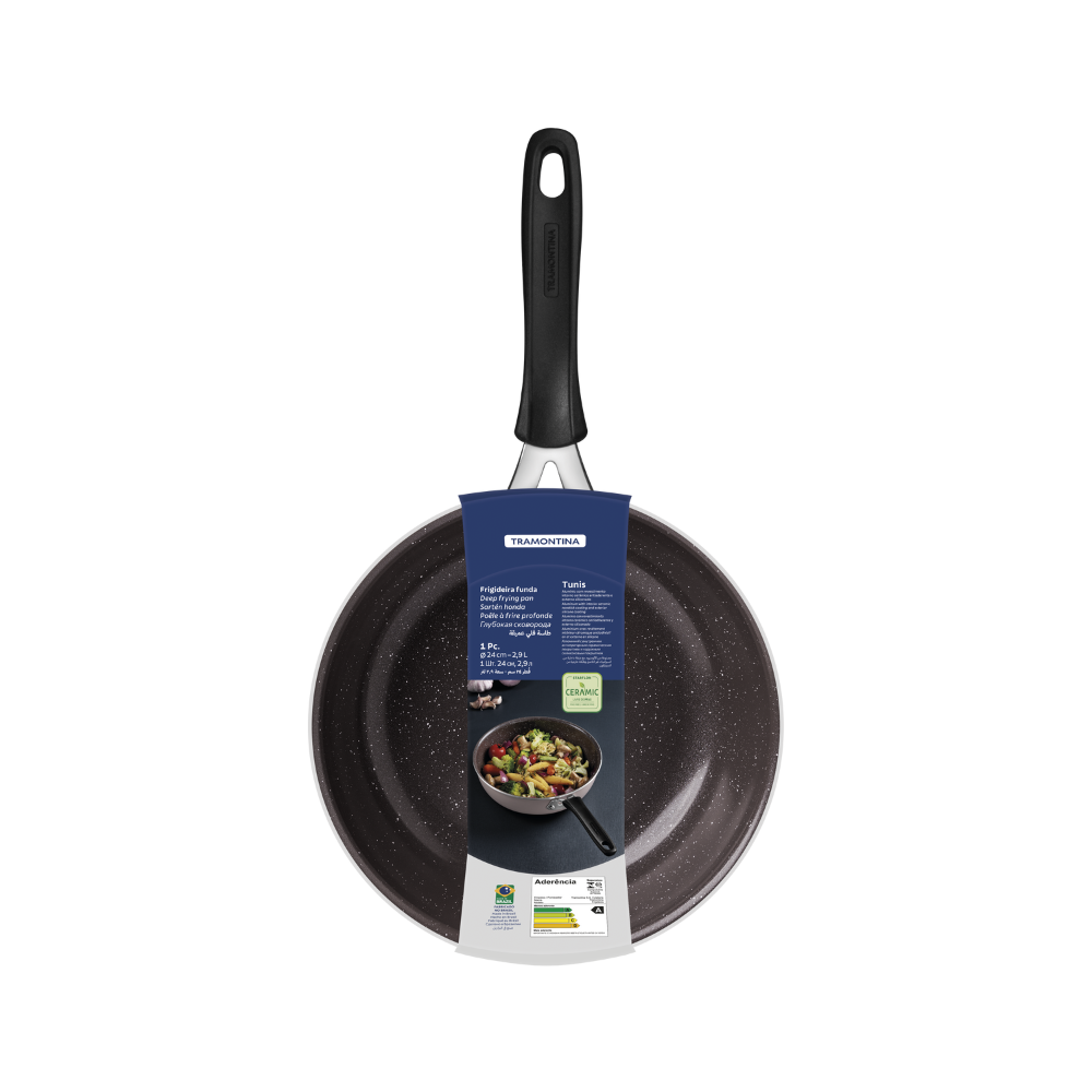Tramontina Tunis 24cm Deep Frying Pan, Ceramic, Non-stick, Induction