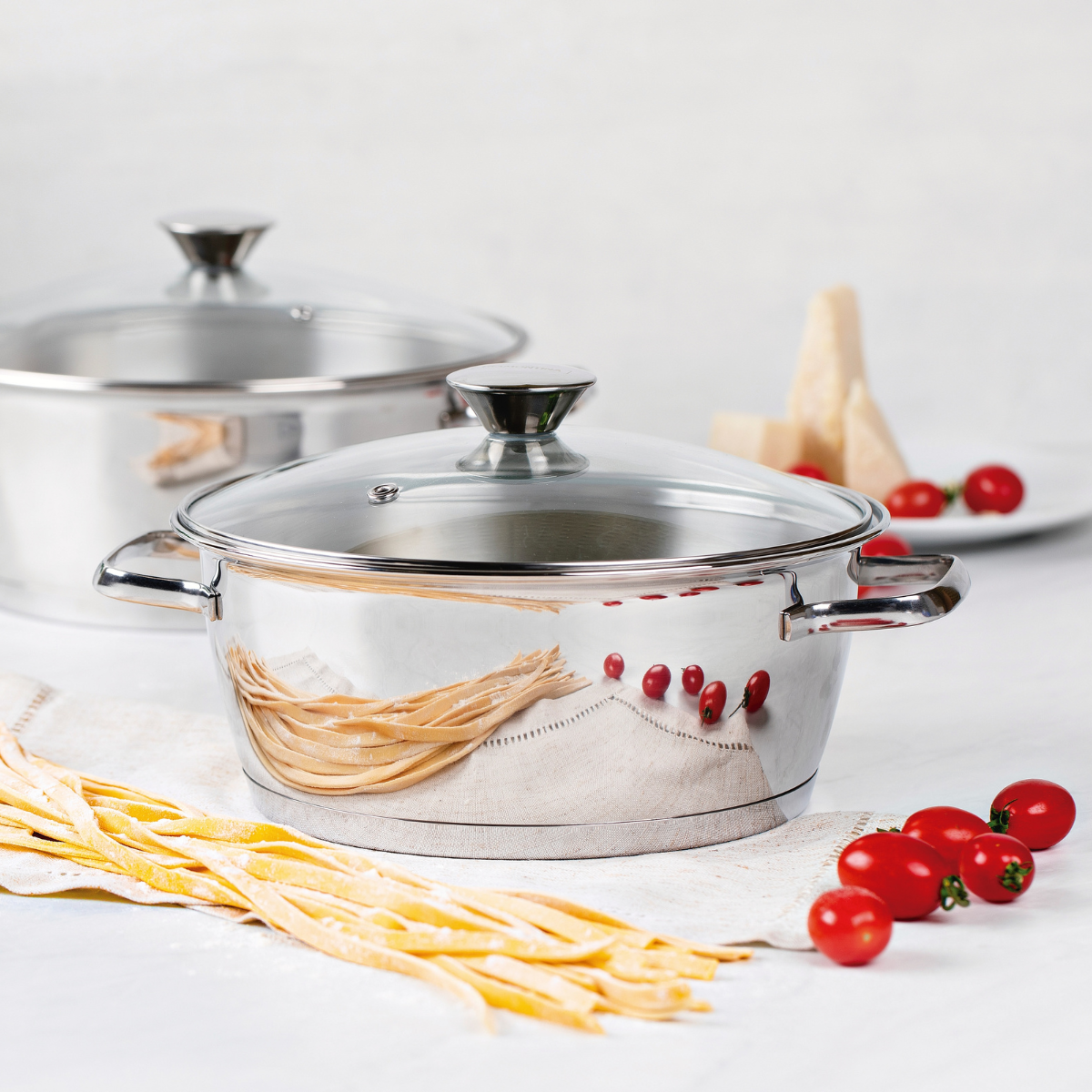 Tramontina Allegra 24cm Casserole with Lid, 18/10 Stainless Steel, Induction