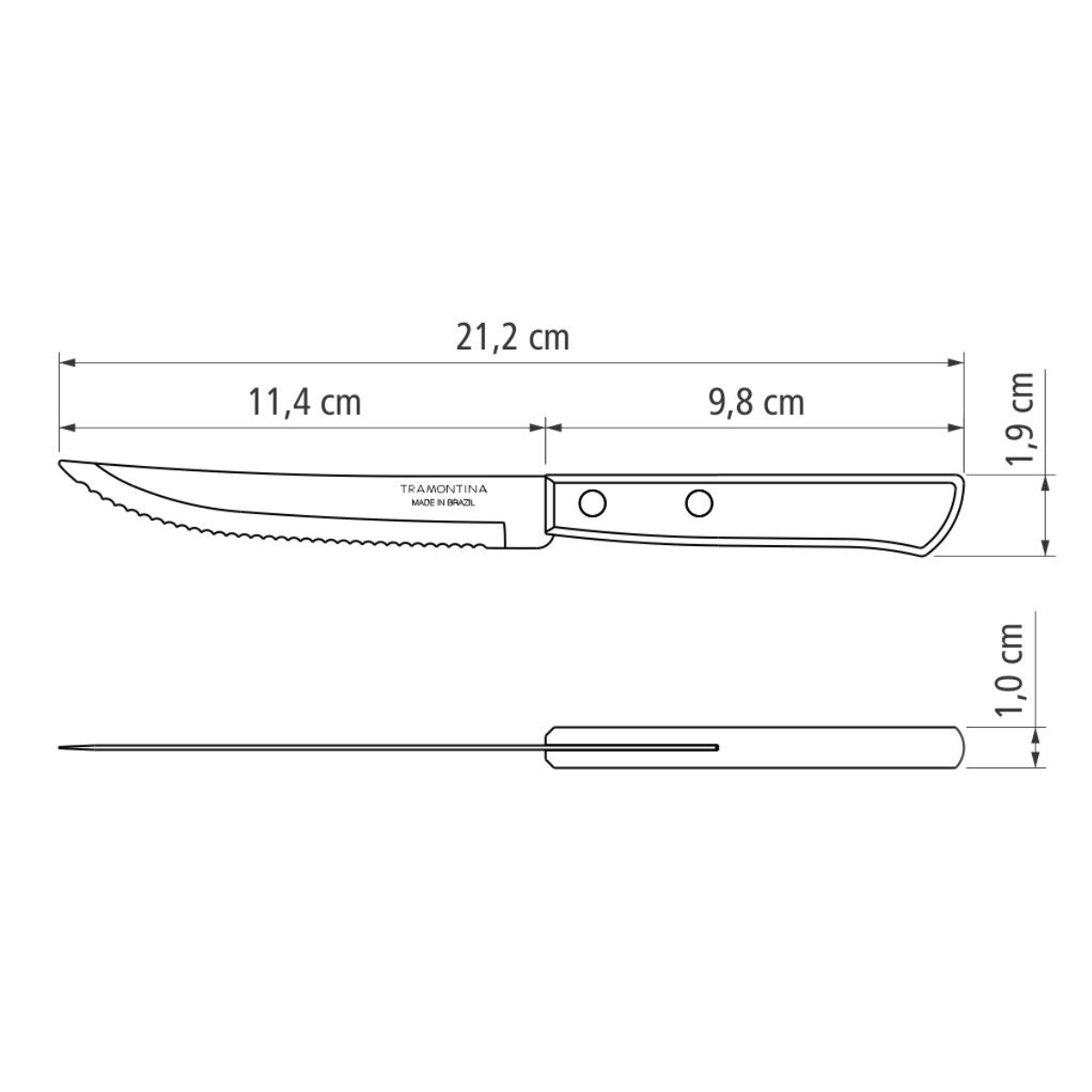 Tramontina Polywood 5" Steak Knife Stainless Steel/Wood