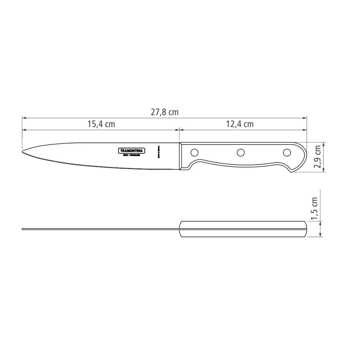 Tramontina Polywood 6" Utility Knife, Stainless Steel